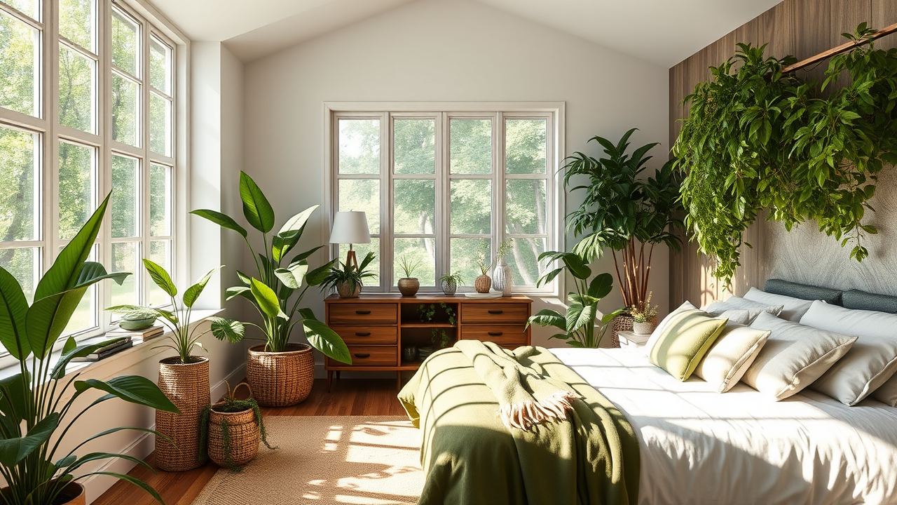 Đưa thiên nhiên vào không gian phòng ngủ - Thiết kế nội thất phong cách Tropical - Tổ Ấm Design